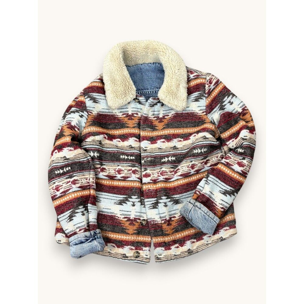 Idyllwind Miranda Lambert Reversible Denim Blanket Jacket Western Boho SM - Picture 3 of 9
